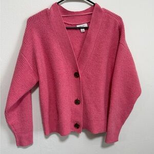 Cozy Pink Cardigan Sweater Size small